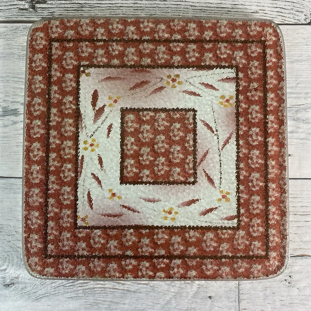 Temptations By Tara Old World Cranberry Glass Trivet Hot Pads Pot Holders 3 PC